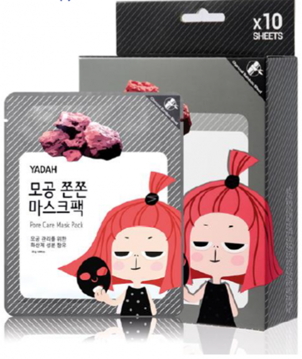 Yadha - Pore Care Black charcoal Sheet Mask Pack (10 ea)